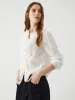 Cotton Ruffle Eyelet Blouse sold by COMMENSE