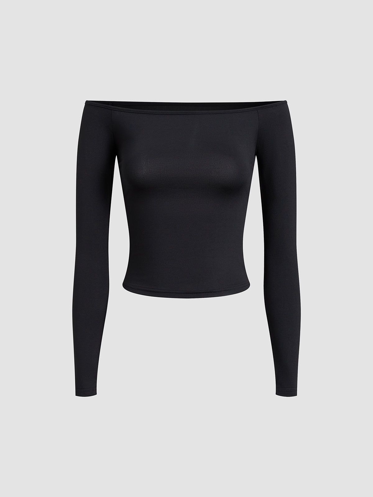 Back Cutout Off-Shoulder Long Sleeve Shirt sold by COMMENSE