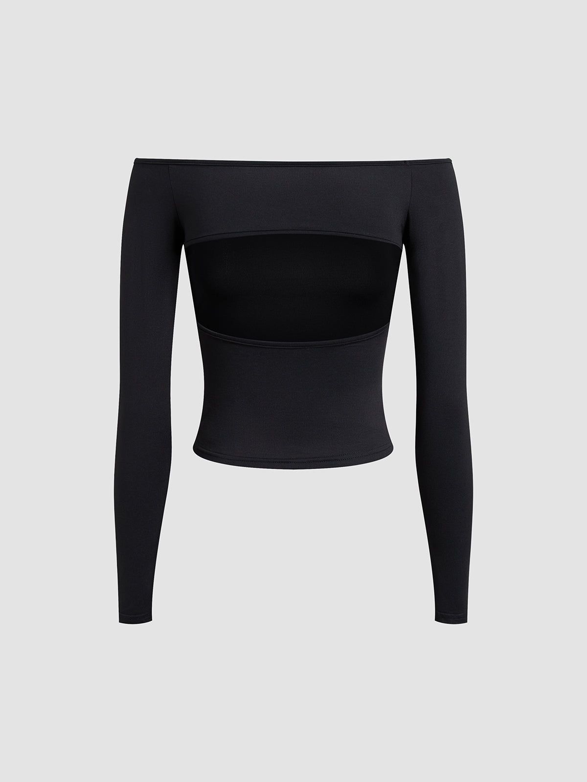 Back Cutout Off-Shoulder Long Sleeve Shirt sold by COMMENSE product image thumbnail 3