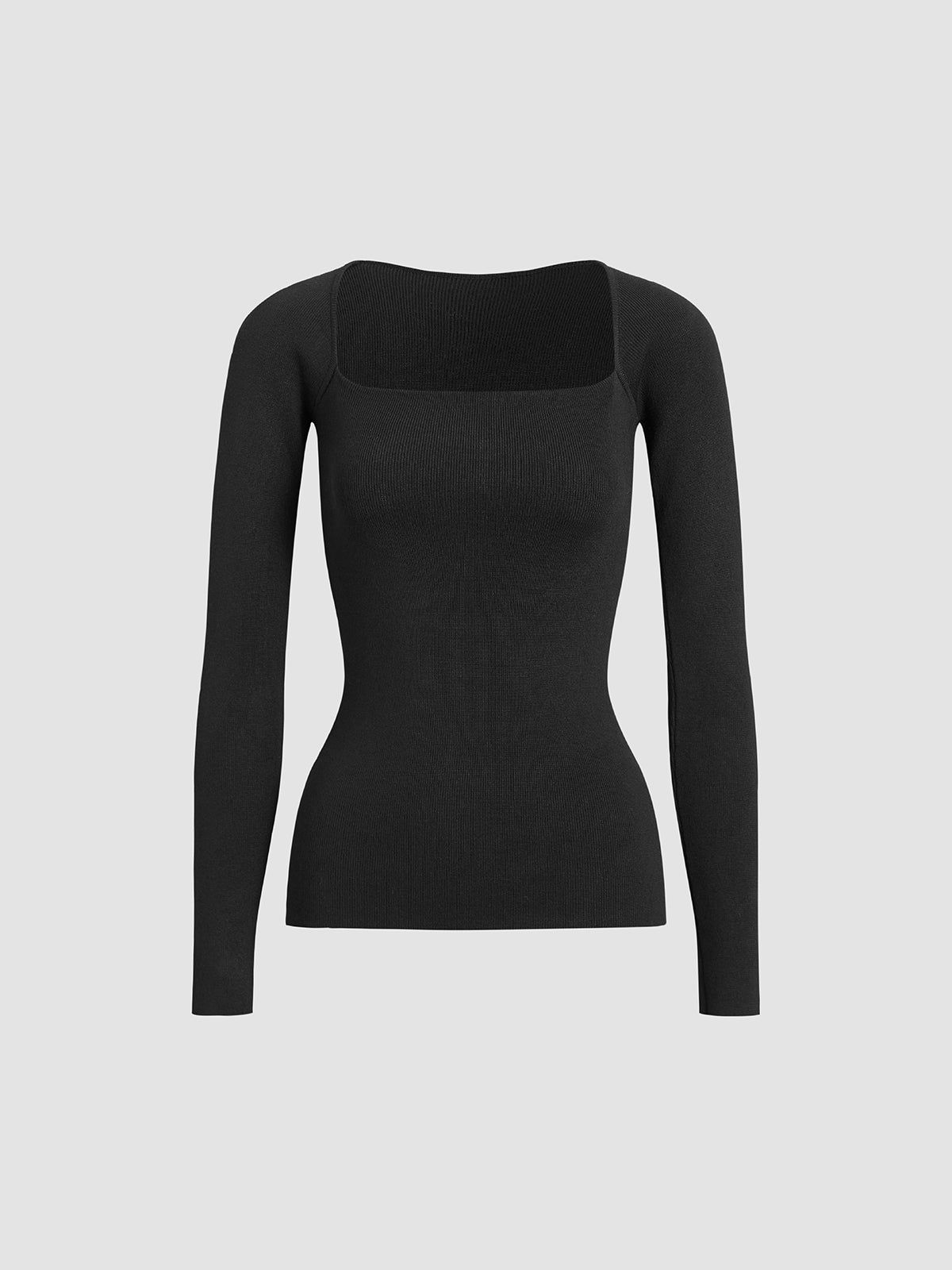 Basic Square Neck Knit Top sold by COMMENSE product image thumbnail 2