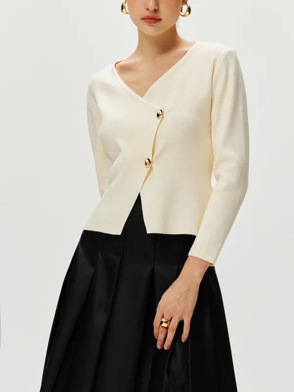 Cross Design Button Jersey Cardigan sold by COMMENSE