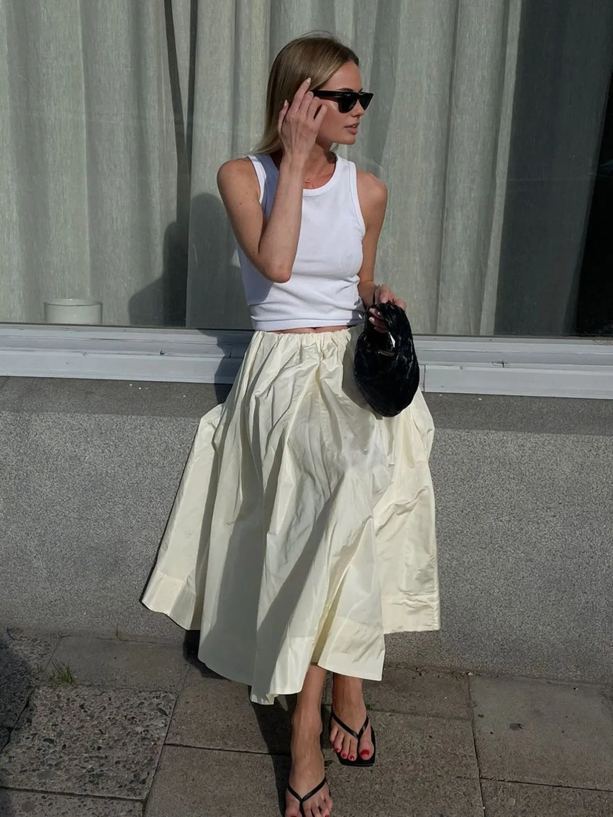 Creamy Leisure Midi Skirt sold by COMMENSE product image thumbnail 2