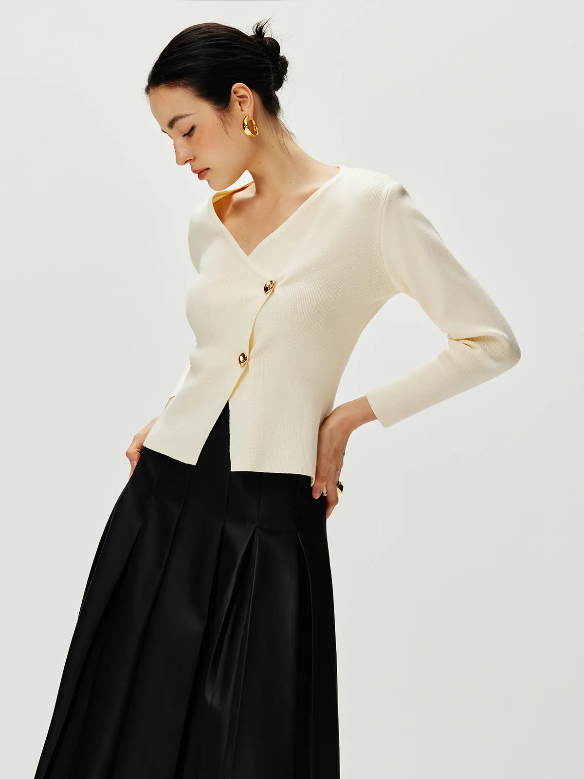 Cross Design Button Jersey Cardigan sold by COMMENSE product image thumbnail 2