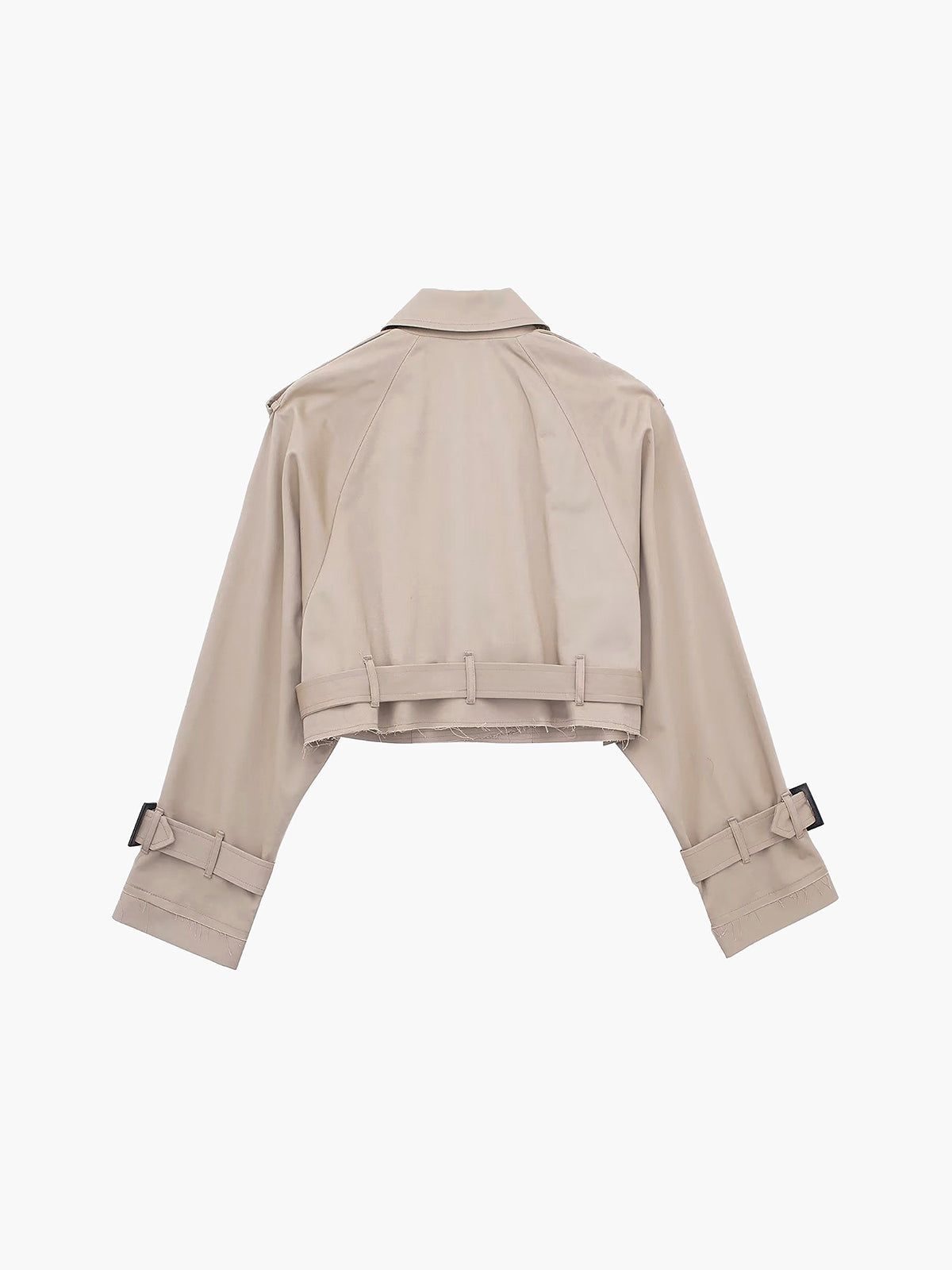 Raw Hem Crop Trench Coat sold by COMMENSE product image thumbnail 3