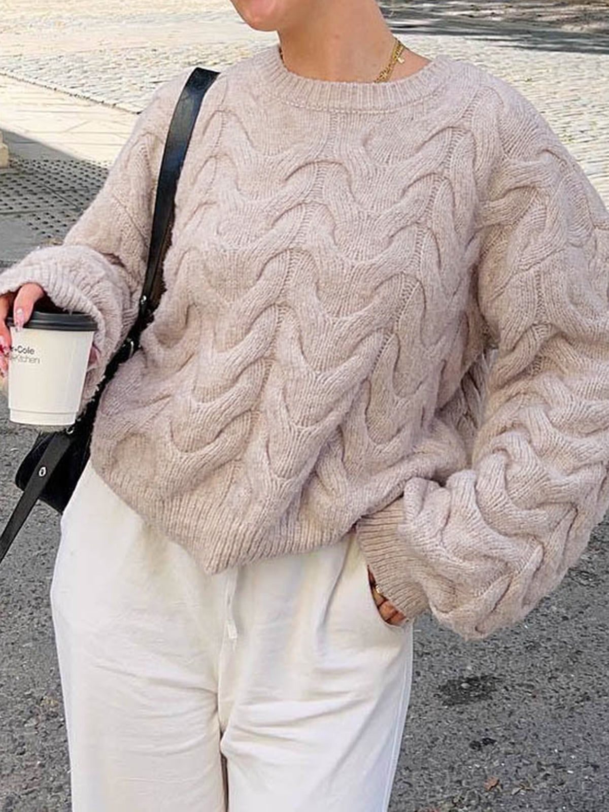 Leisure Cable Knit Sweater sold by COMMENSE product image thumbnail 2