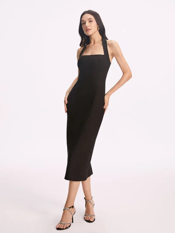Halter Backless Split Dress sold by COMMENSE