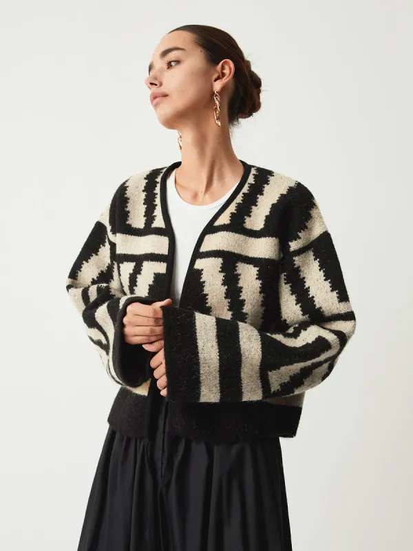 Geometric Print Kimono Cardigan sold by COMMENSE