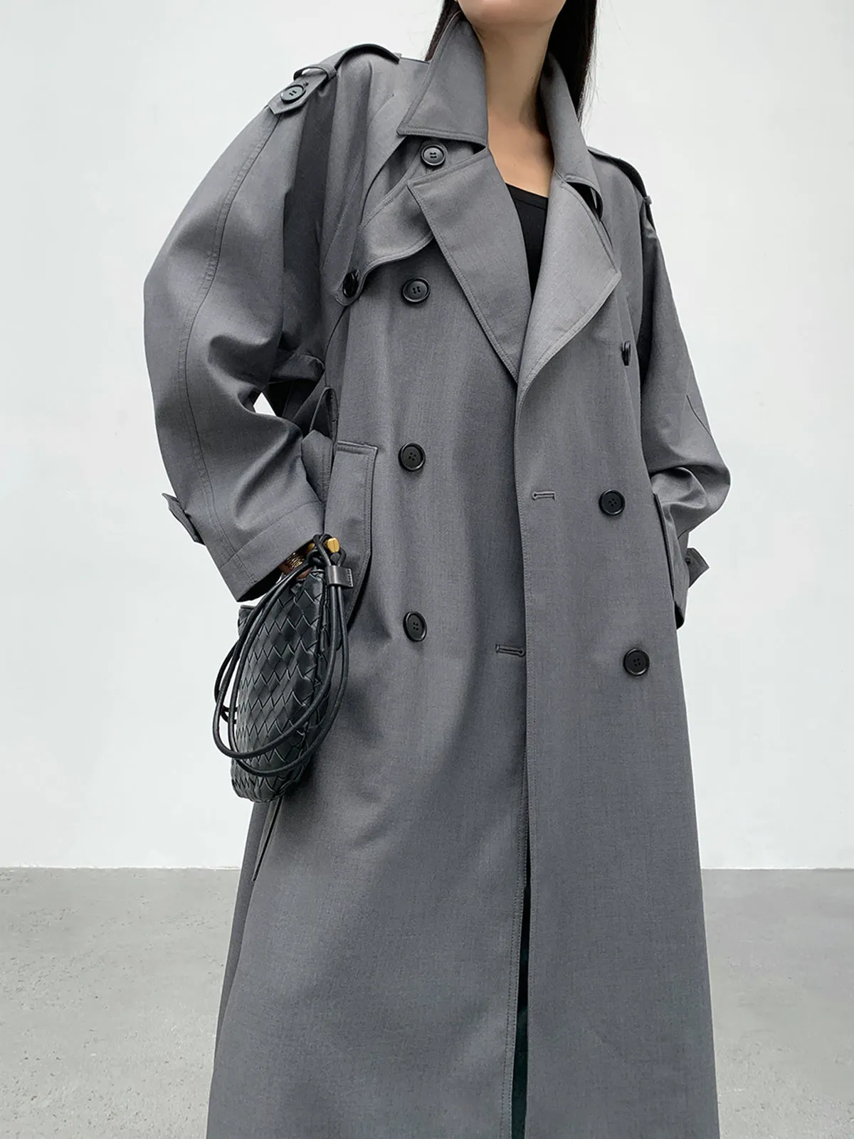Double Pockets Longline Trench Coat sold by COMMENSE product image thumbnail 2