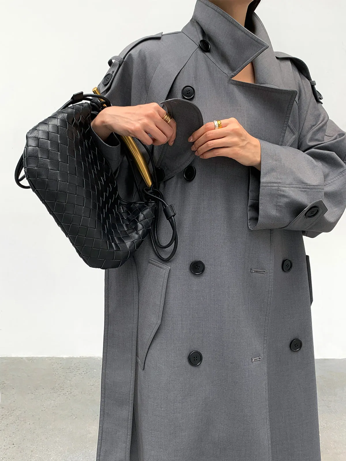 Double Pockets Longline Trench Coat sold by COMMENSE product image thumbnail 4
