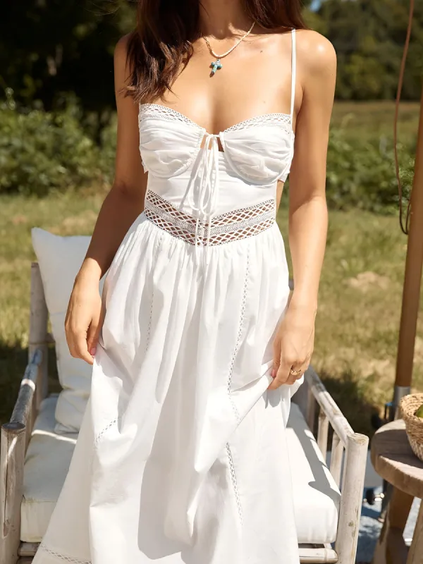 Backless Bow Long Dress sold by COMMENSE