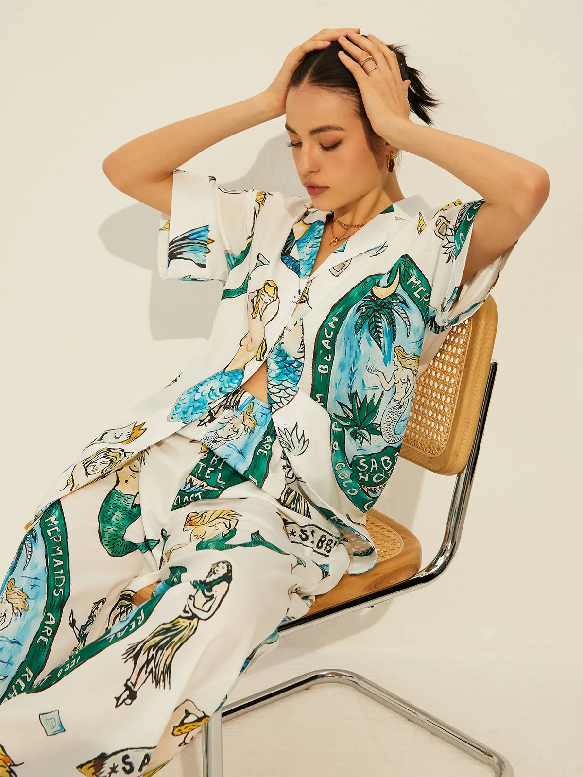 Print Pockets Short Sleeve Pants Set sold by COMMENSE product image thumbnail 5