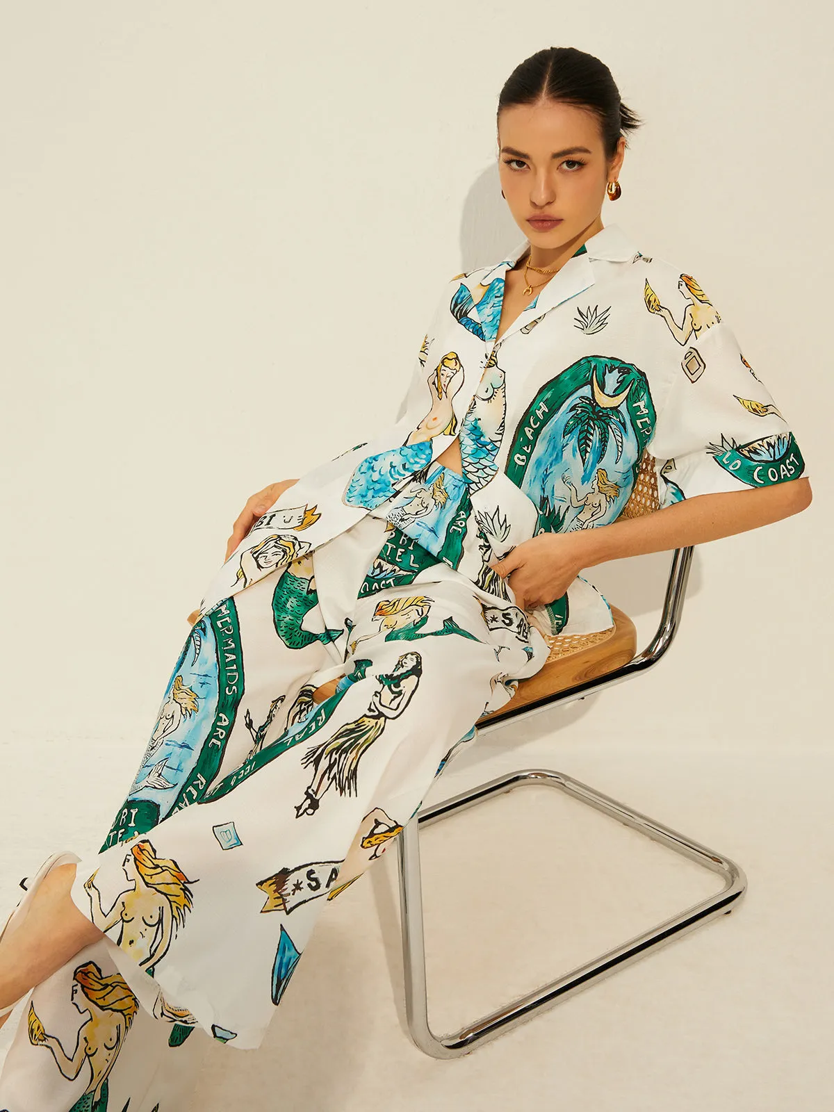 Print Pockets Short Sleeve Pants Set sold by COMMENSE product image thumbnail 2