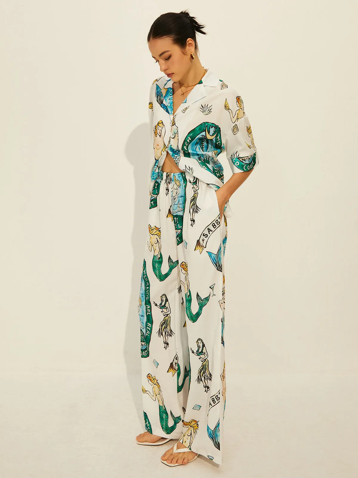 Print Pockets Short Sleeve Pants Set sold by COMMENSE product image thumbnail 4