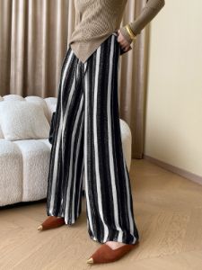 Stripe Knit Wide Leg Pants sold by COMMENSE