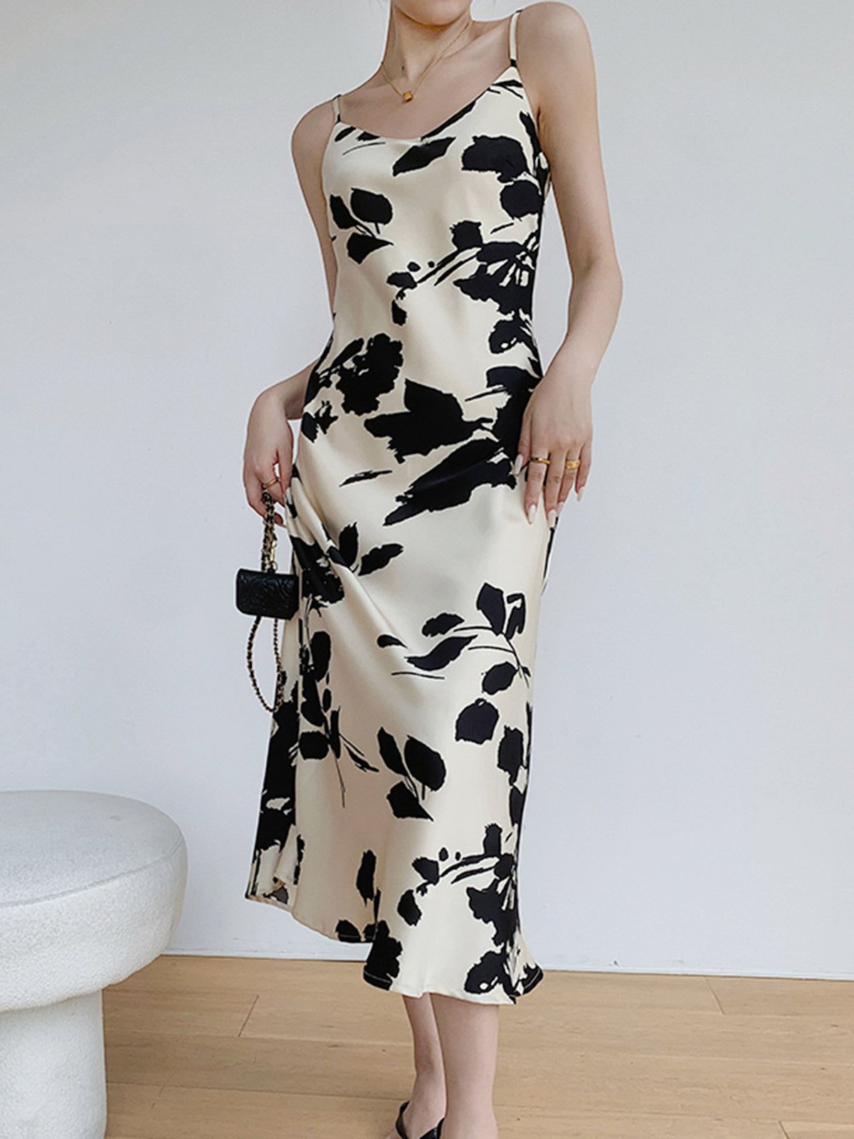 Orchid Garden Zip Up Midi Dress sold by COMMENSE product image thumbnail 5