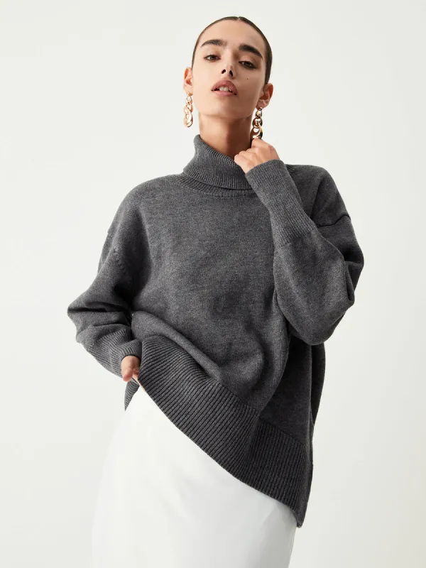 Turtleneck Oversized Sweater sold by COMMENSE