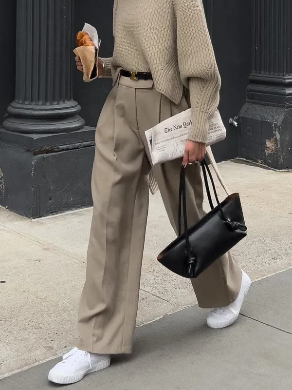 Pleat Wide Leg Dress Pants sold by COMMENSE