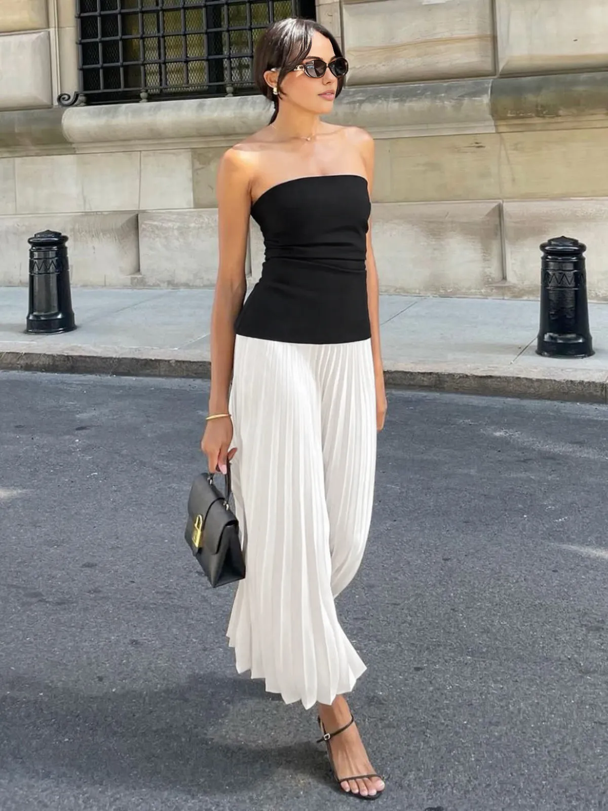 Sleeveless Pleated Long Dress sold by COMMENSE product image thumbnail 2