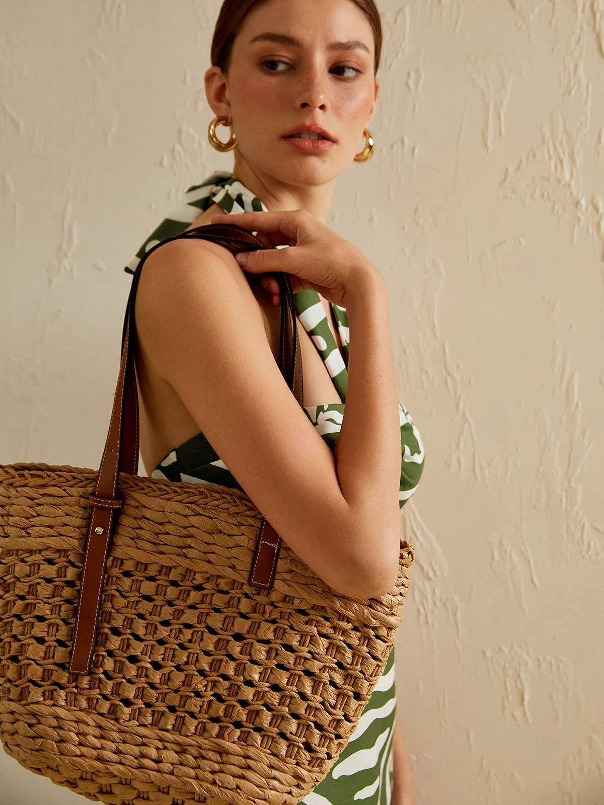 Large Capacity Beach Tote Basket Bag sold by COMMENSE