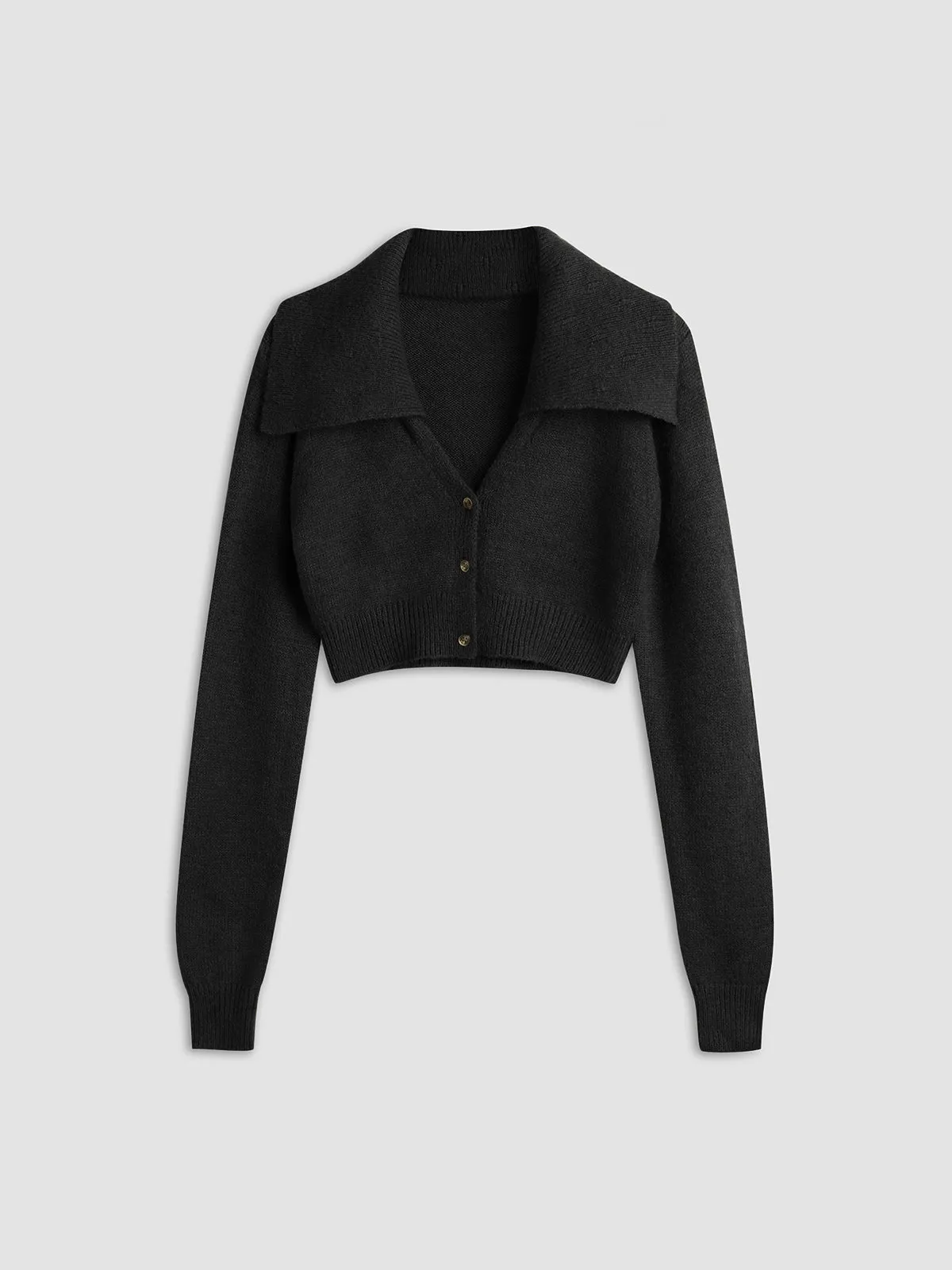 Cropped Cardigan with Collar sold by COMMENSE product image thumbnail 5