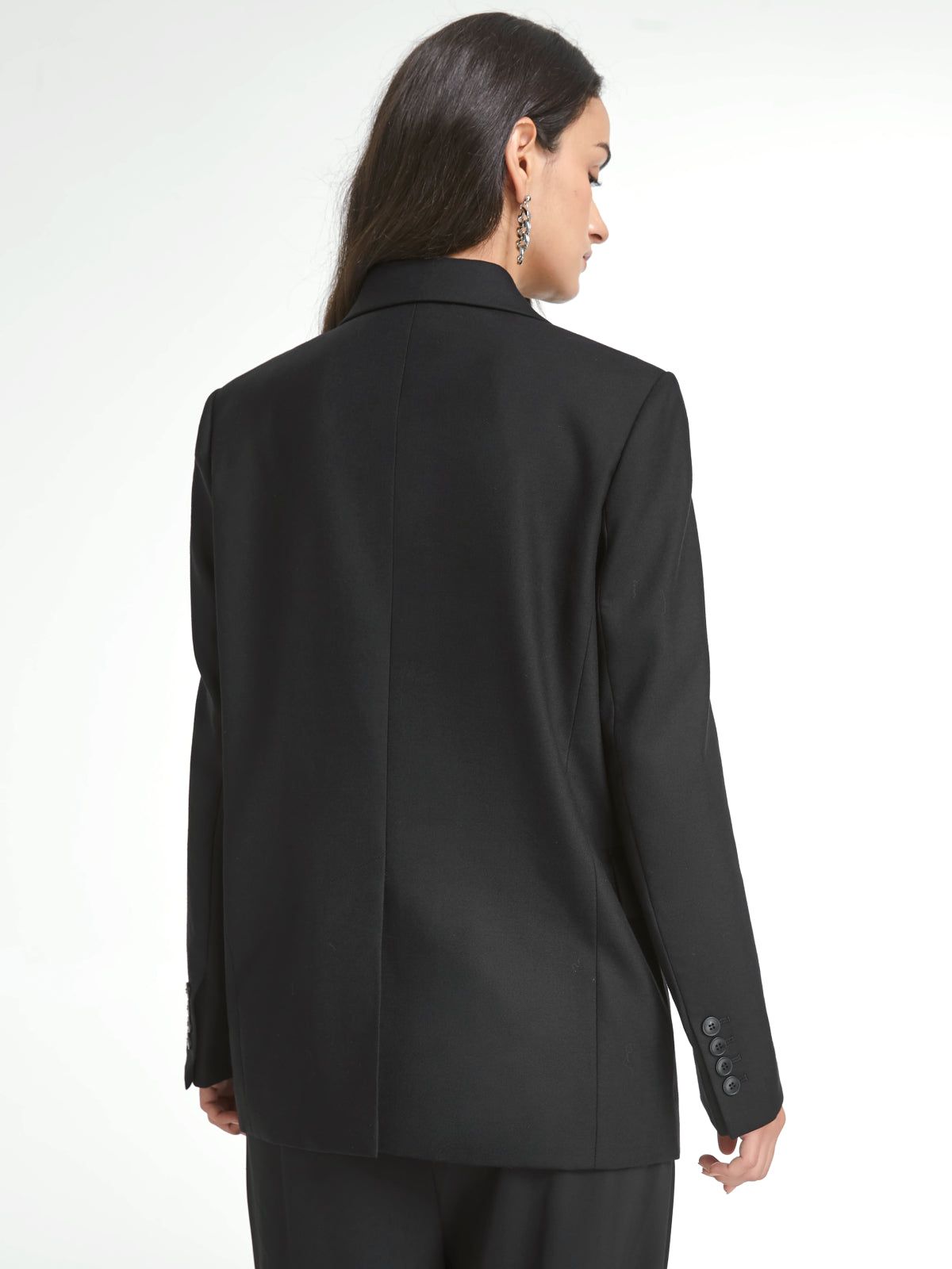 Double Breasted Relaxed Fit Long Blazer sold by COMMENSE product image thumbnail 5