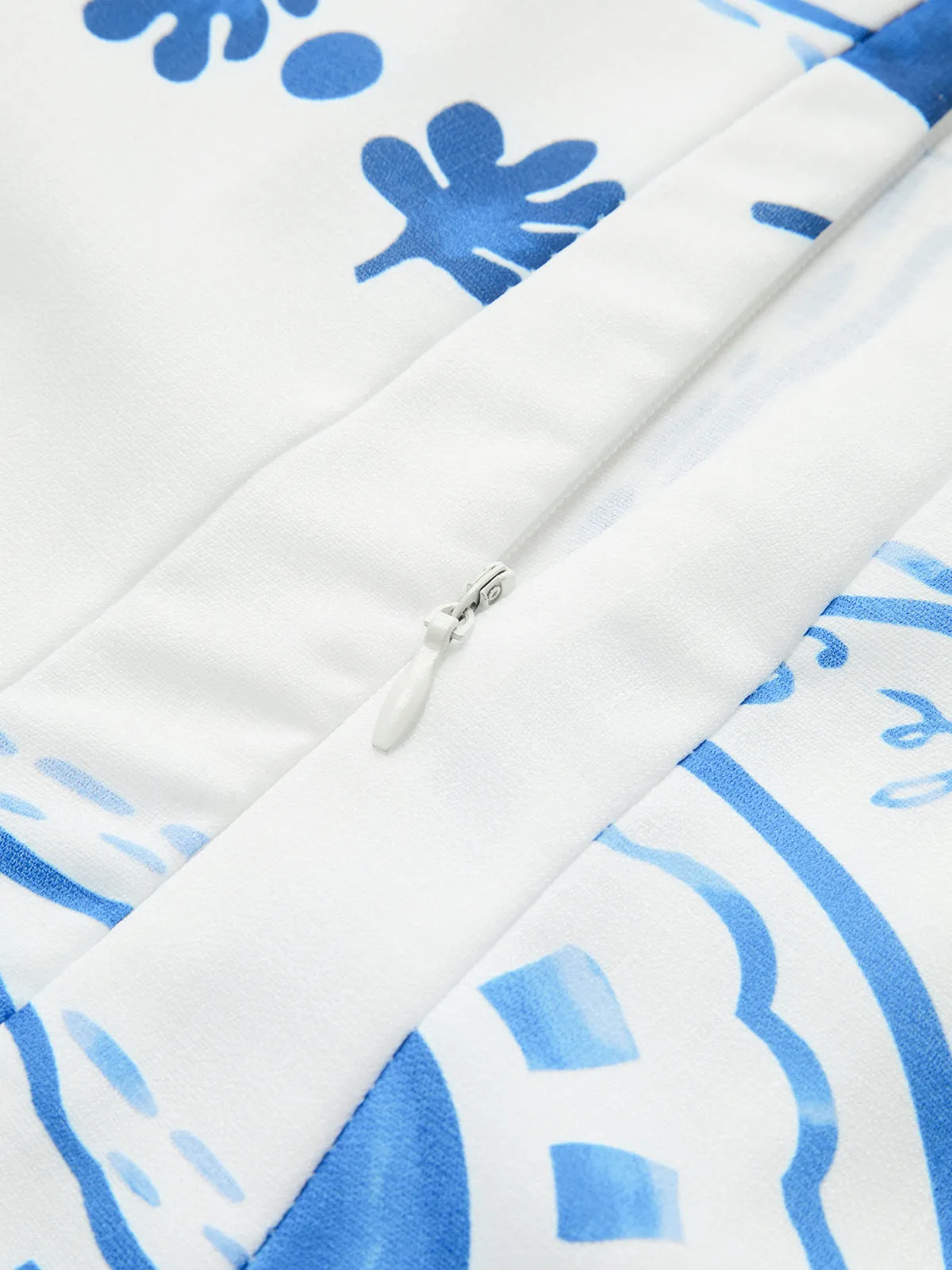 Print V-Neck Zipper Dress sold by COMMENSE product image thumbnail 3