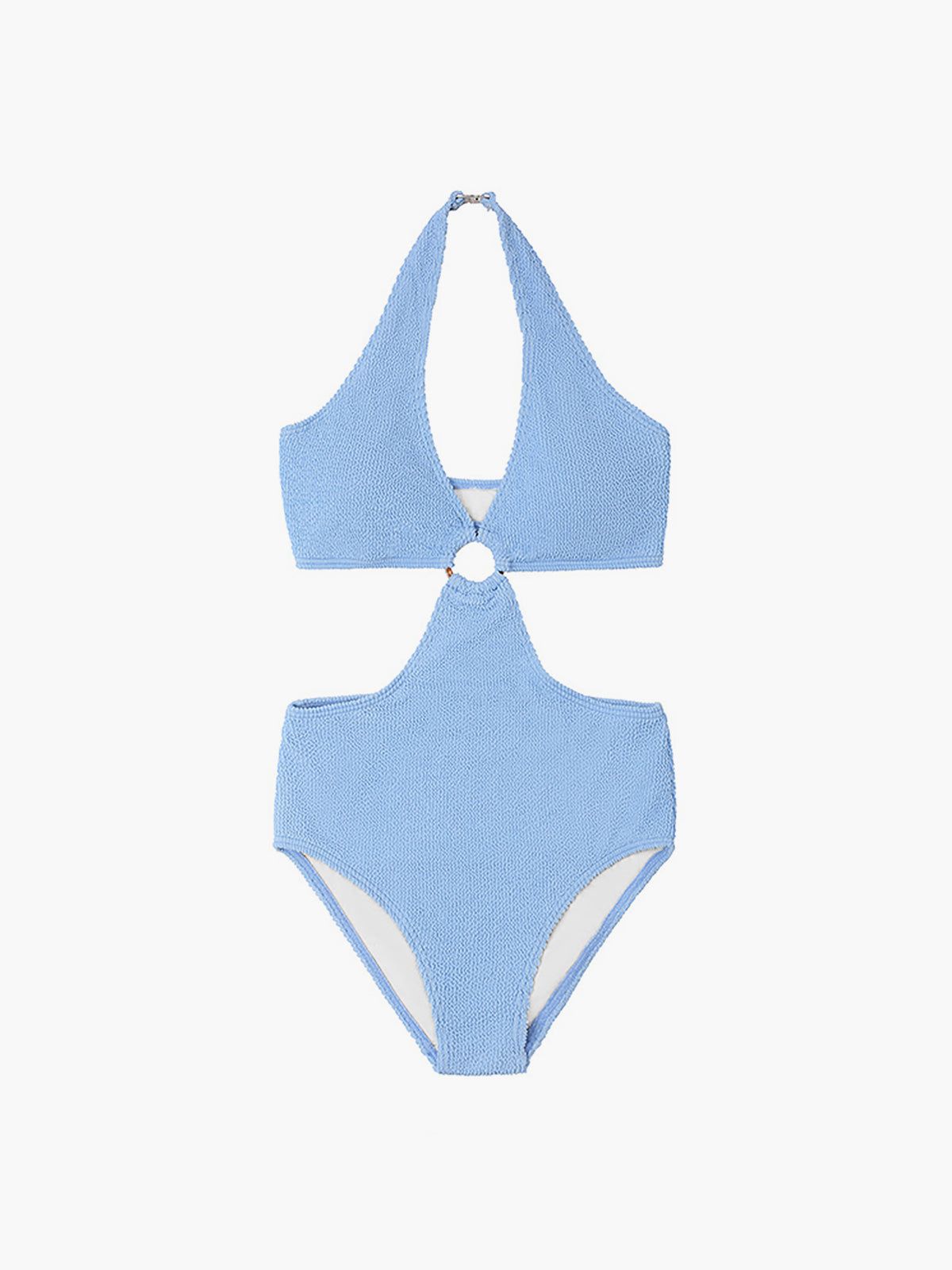O-Ring Cutout Open Back One Piece Swimsuit sold by COMMENSE