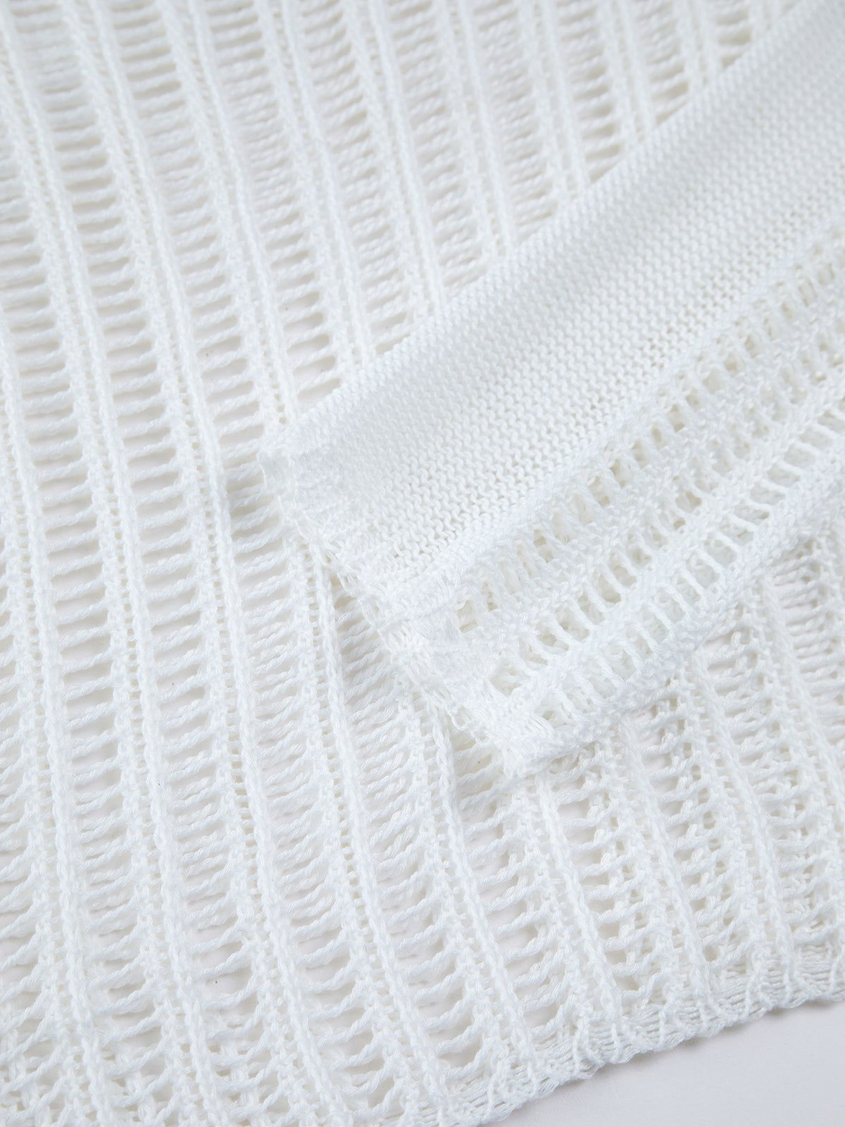 Solid Eyelet Crochet Knit Top sold by COMMENSE product image thumbnail 3