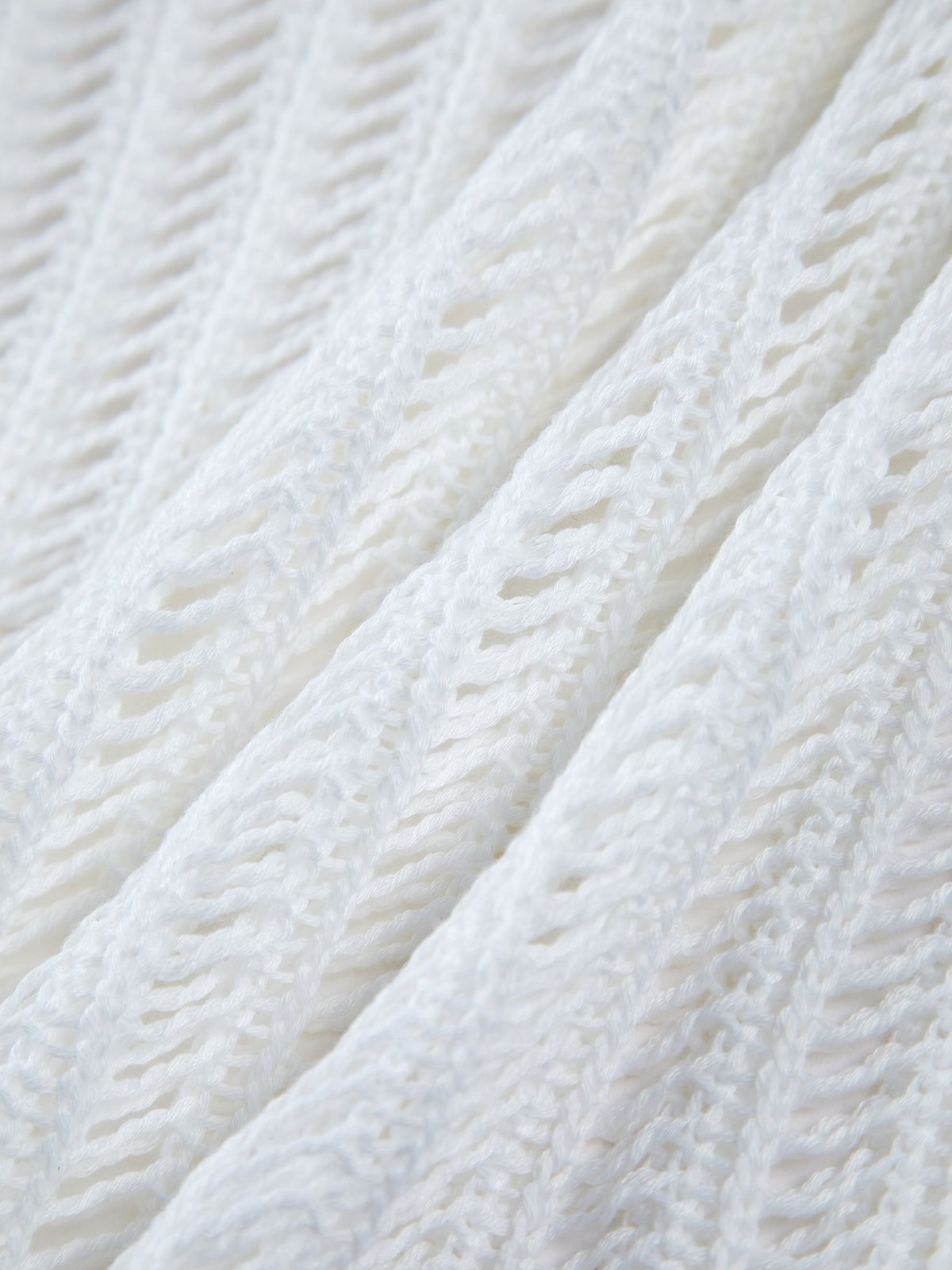 Solid Eyelet Crochet Knit Top sold by COMMENSE product image thumbnail 5