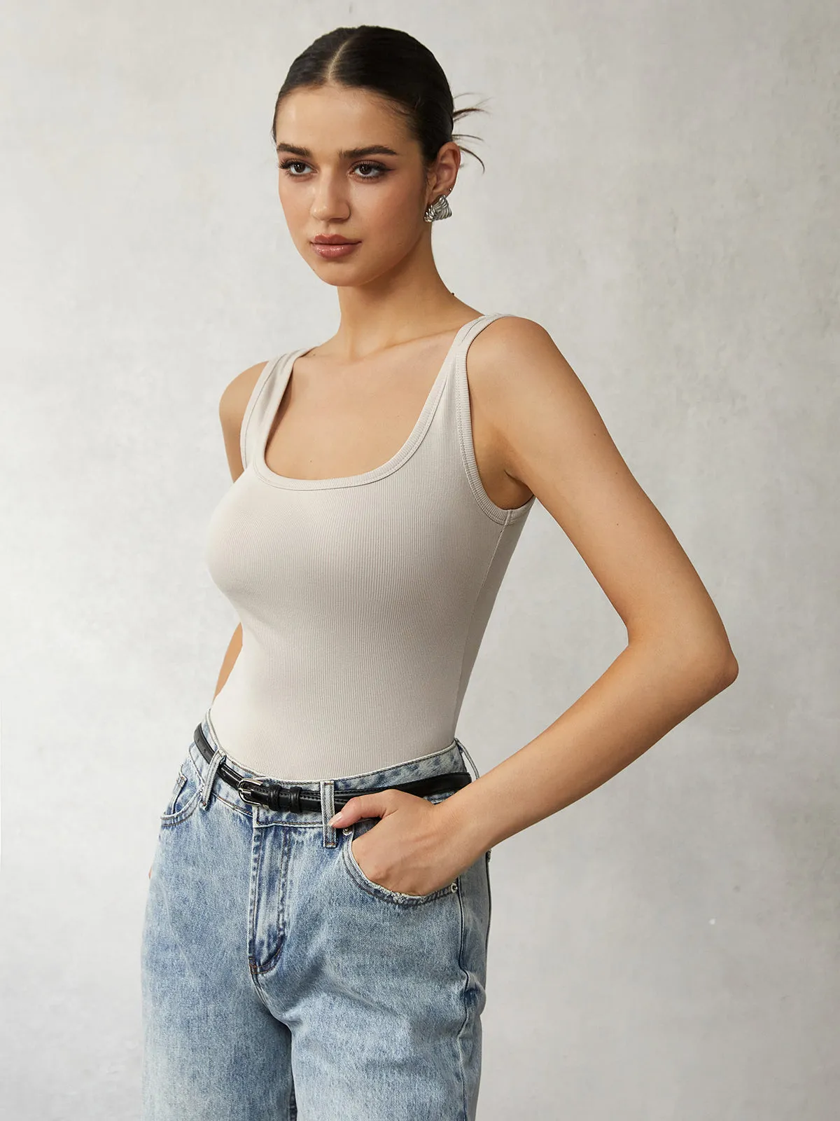 Low Cut Plain Tank Top sold by COMMENSE product image thumbnail 2