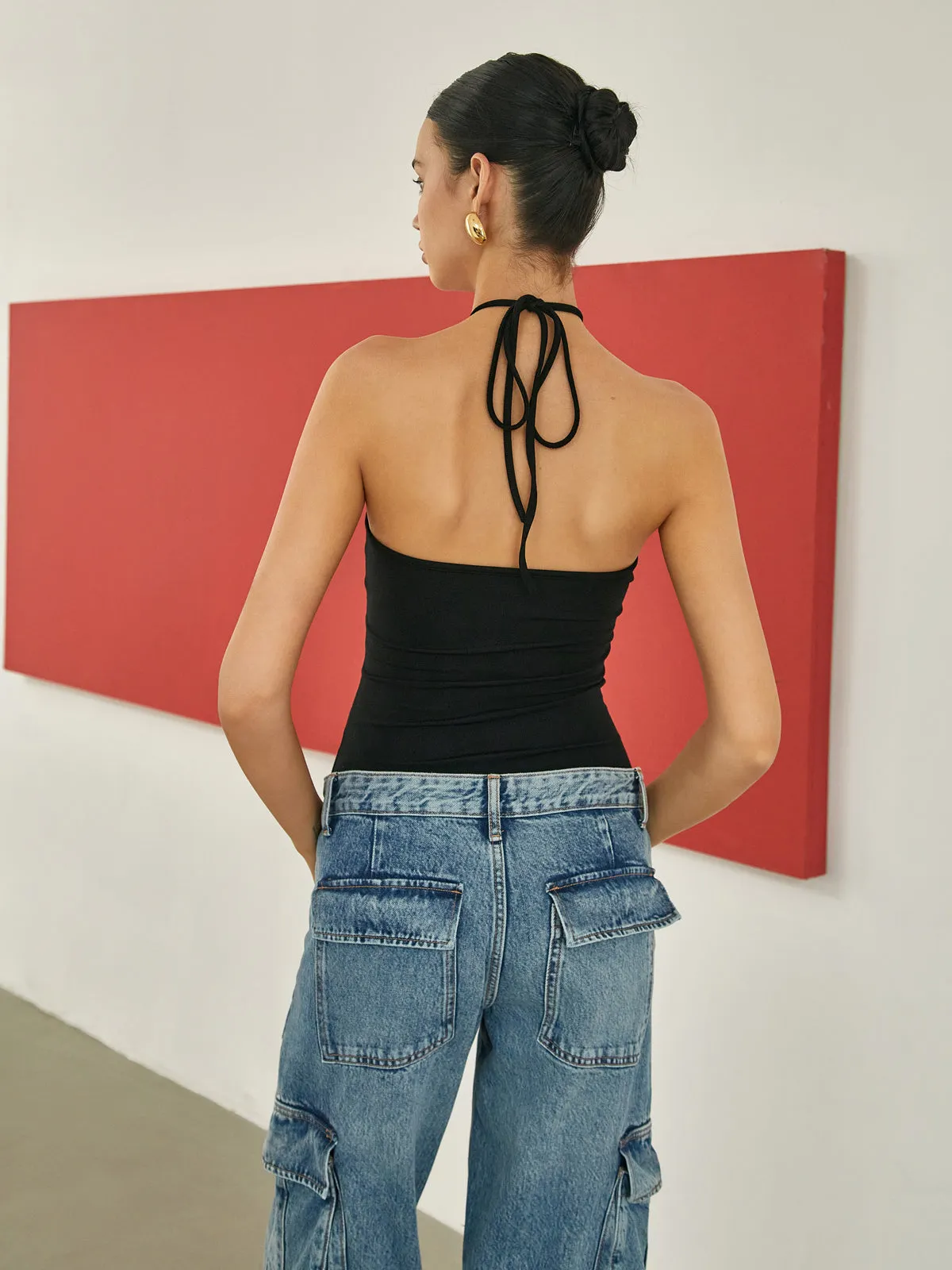 Solid Halter Tank Top sold by COMMENSE product image thumbnail 4