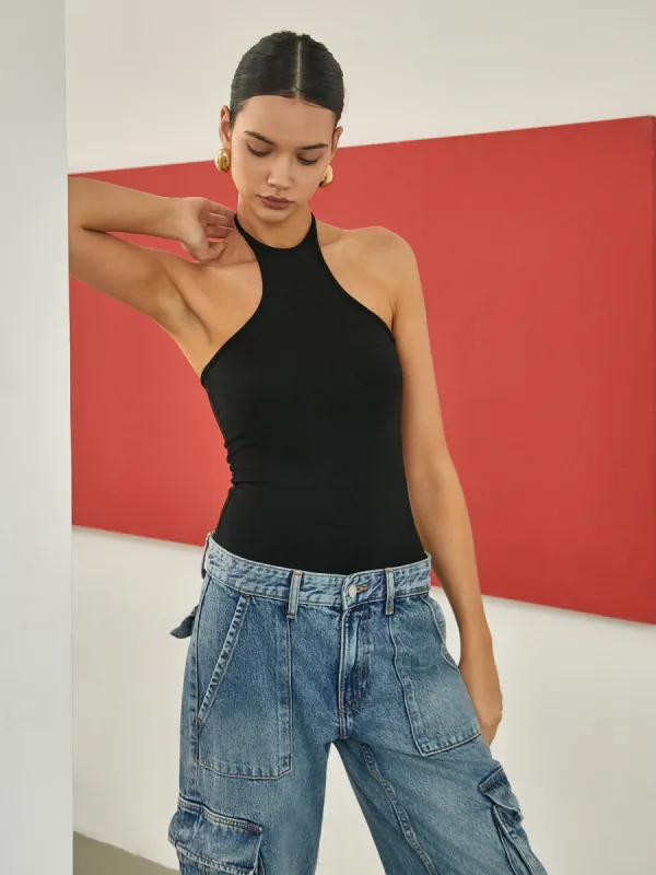 Solid Halter Tank Top sold by COMMENSE