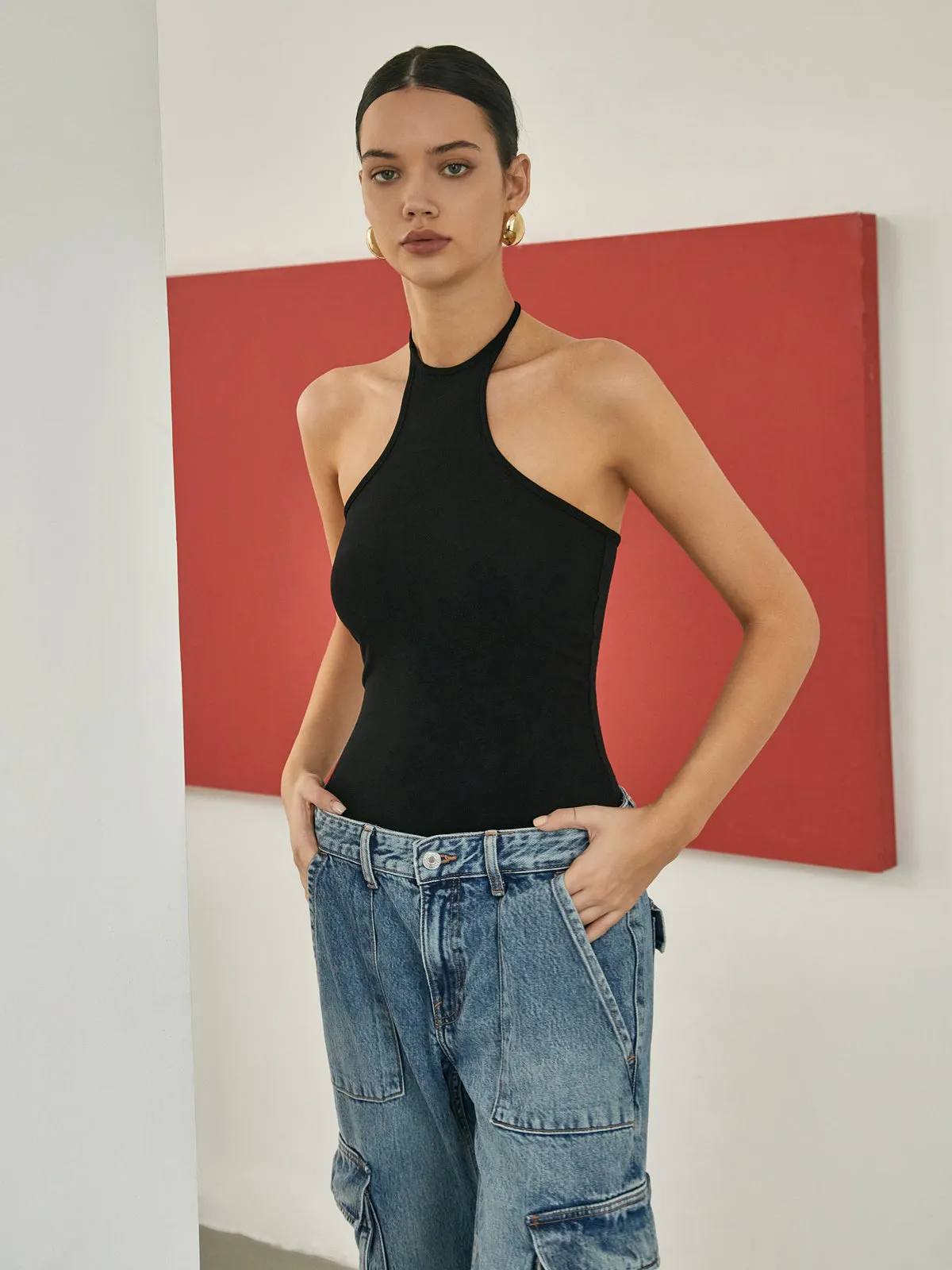 Solid Halter Tank Top sold by COMMENSE product image thumbnail 3