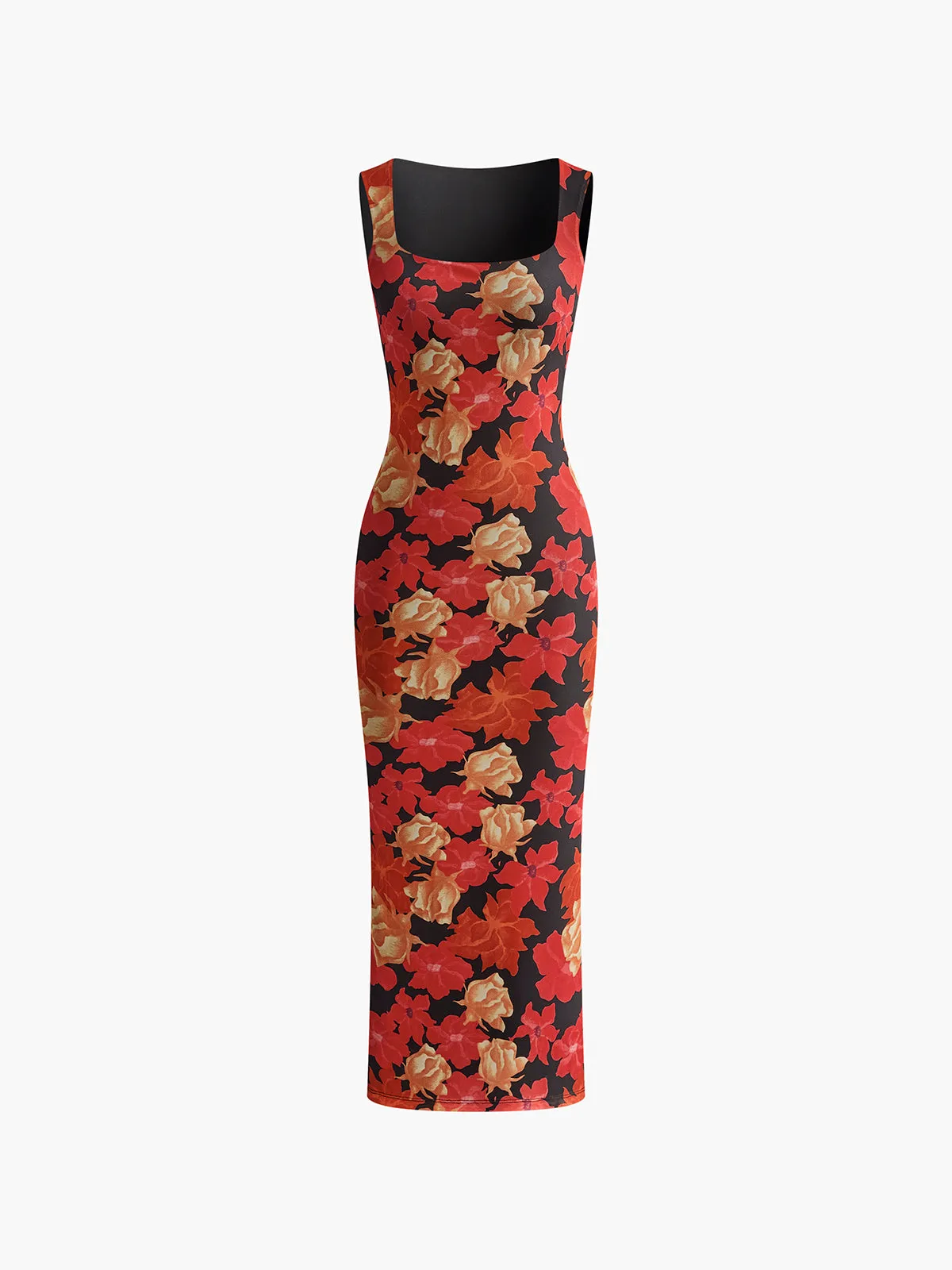 Floral Printed Mesh Tank Dress sold by COMMENSE
