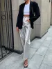 Metallic Leather Straight Leg Pants sold by COMMENSE