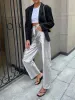 Metallic Leather Straight Leg Pants sold by COMMENSE