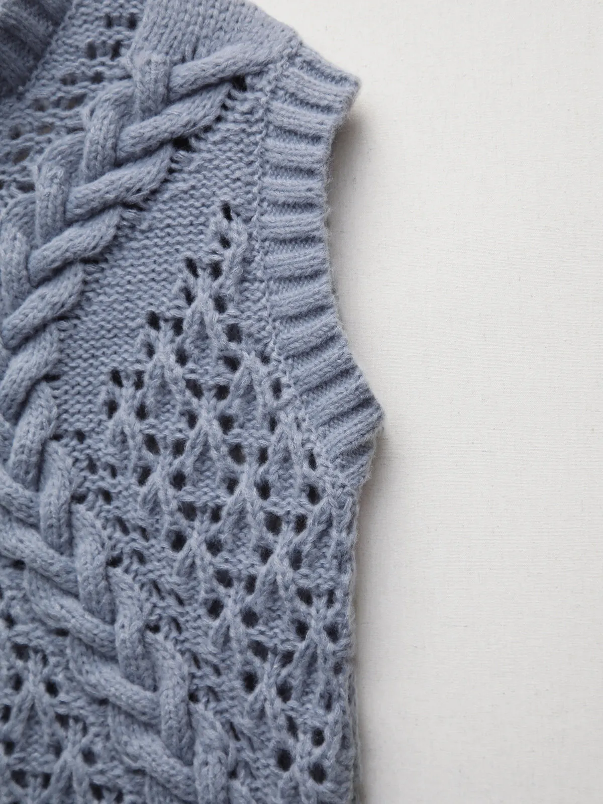 Crochet Cable Knit Sweater Vest sold by COMMENSE product image thumbnail 4