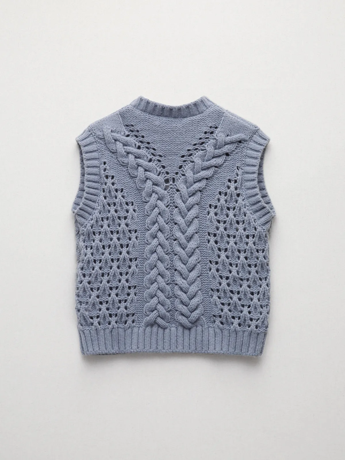 Crochet Cable Knit Sweater Vest sold by COMMENSE product image thumbnail 2