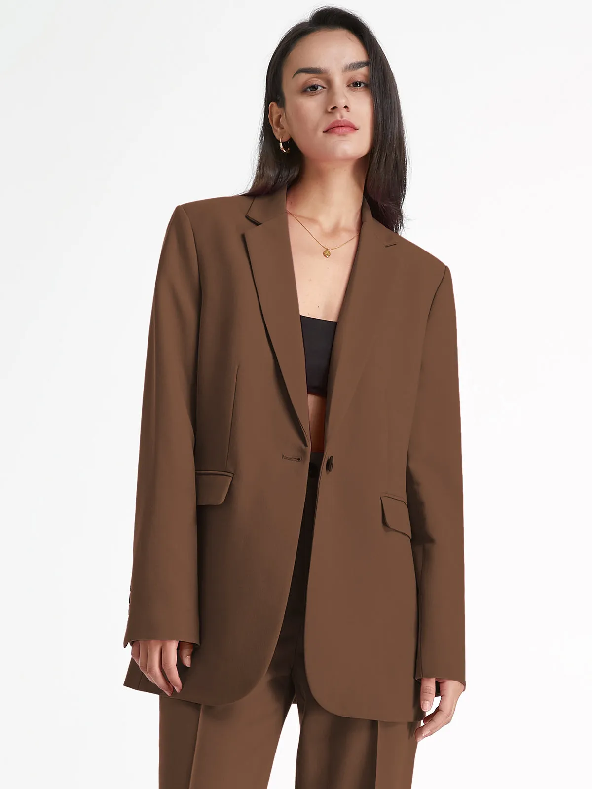 Solid Colored Essential Blazer sold by COMMENSE
