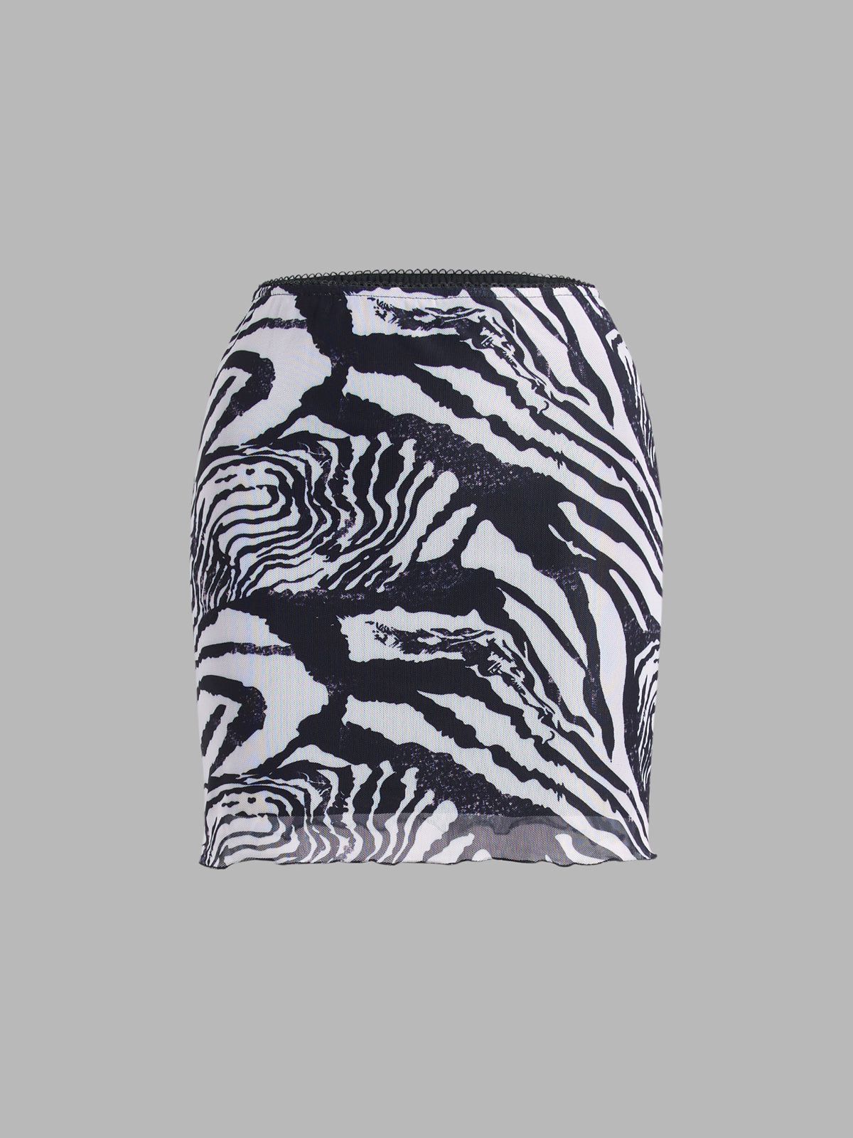 Zebra Print Mesh Skirt sold by COMMENSE product image thumbnail 4