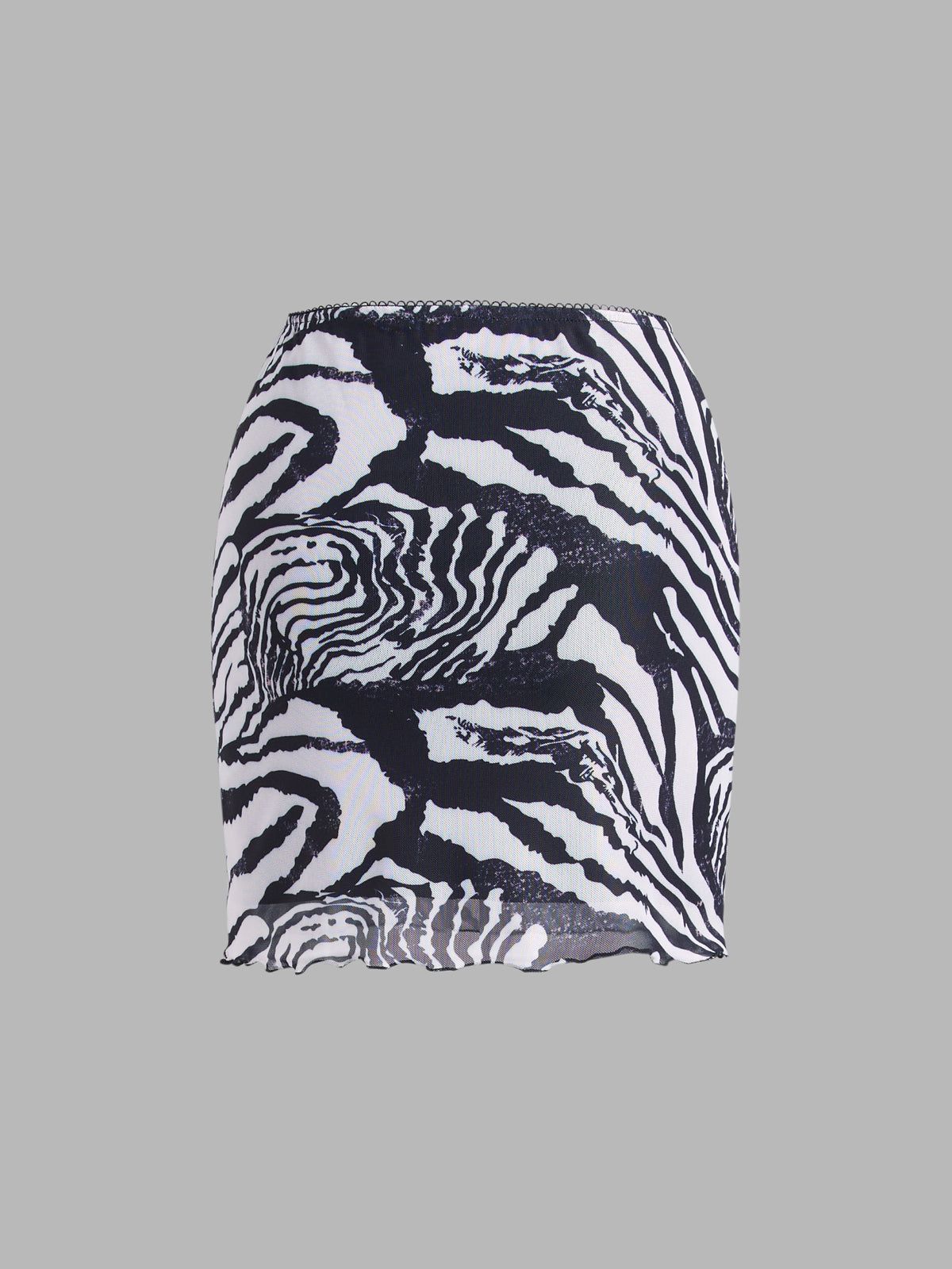 Zebra Print Mesh Skirt sold by COMMENSE product image thumbnail 2
