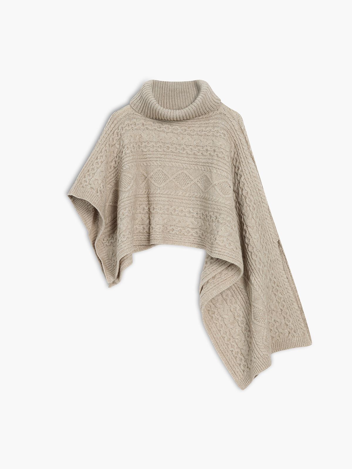 Live It Up Mock Neck Cable Knit Sweater sold by COMMENSE