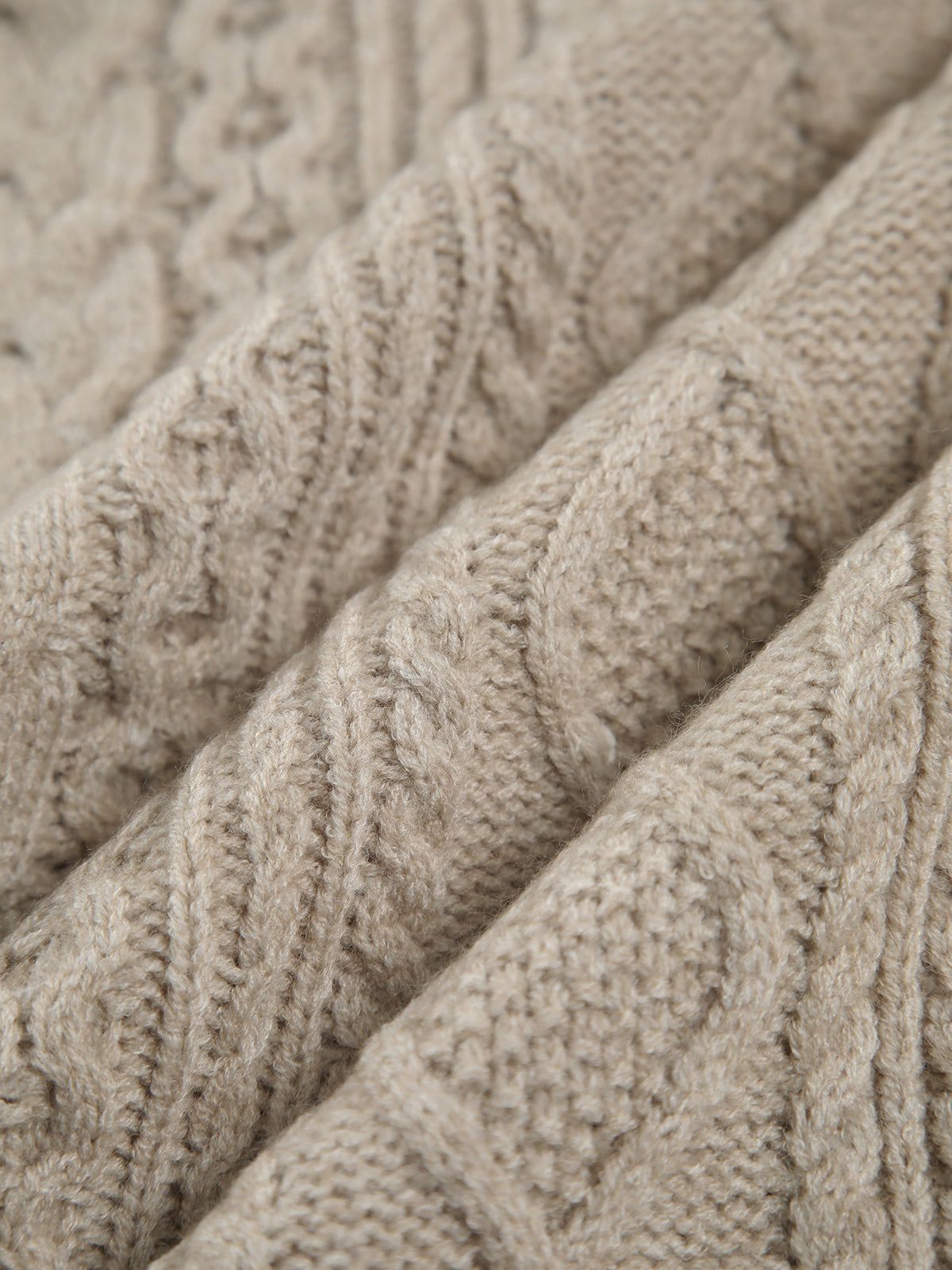 Live It Up Mock Neck Cable Knit Sweater sold by COMMENSE product image thumbnail 3