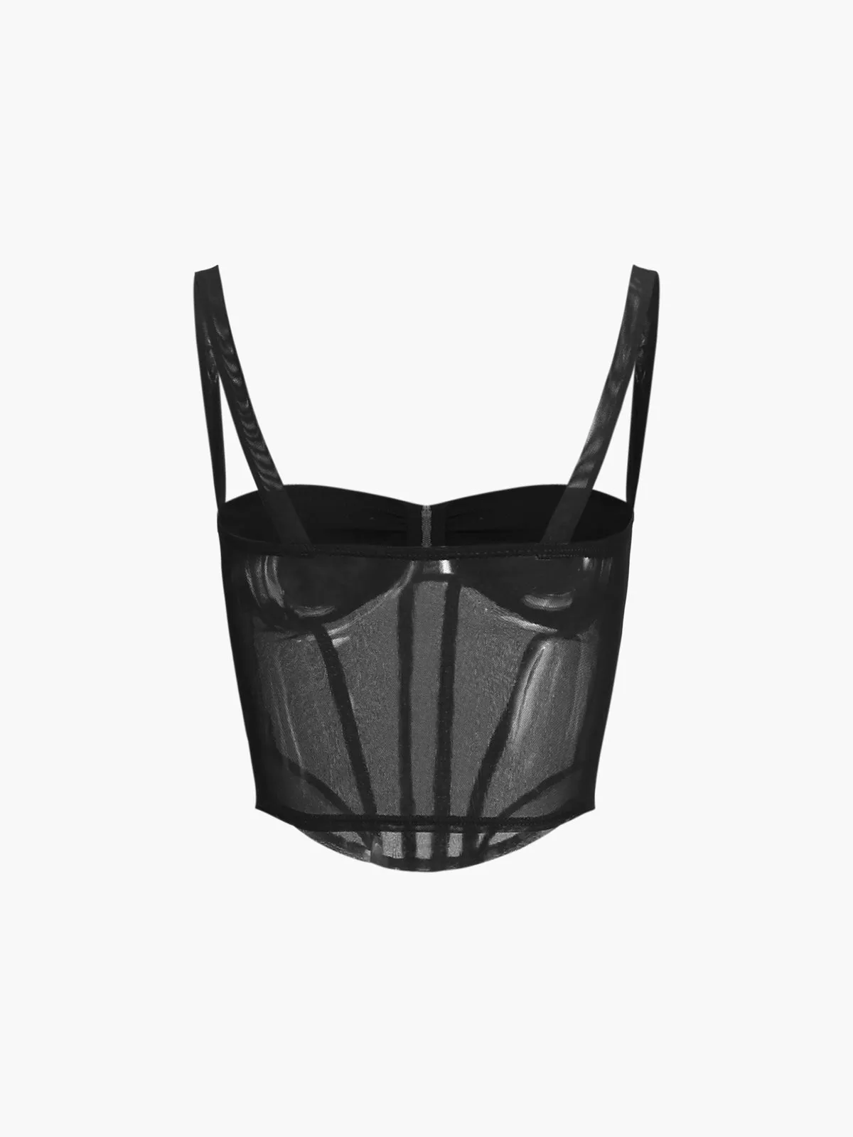 See Through Solid Mesh Cami Top sold by COMMENSE product image thumbnail 2