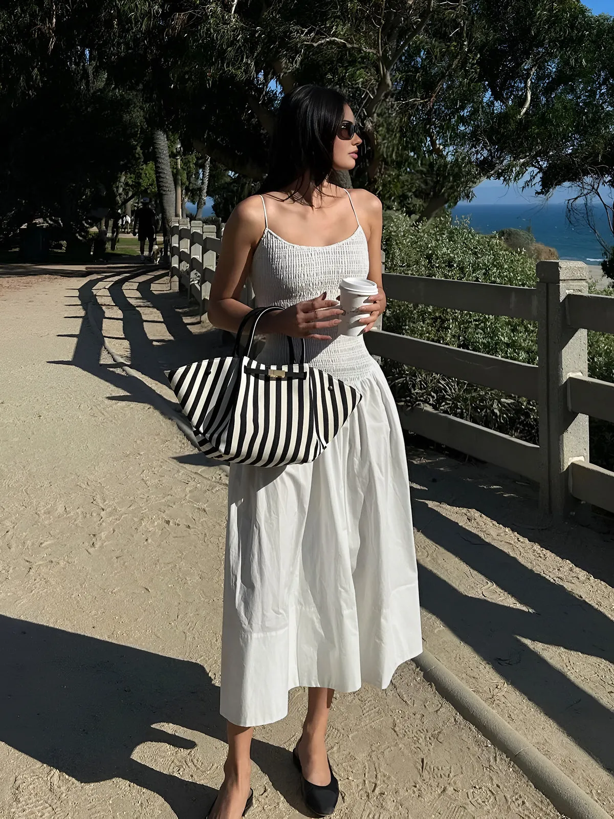 Cotton Blends Shirred Cami Midi Dress sold by COMMENSE product image thumbnail 2