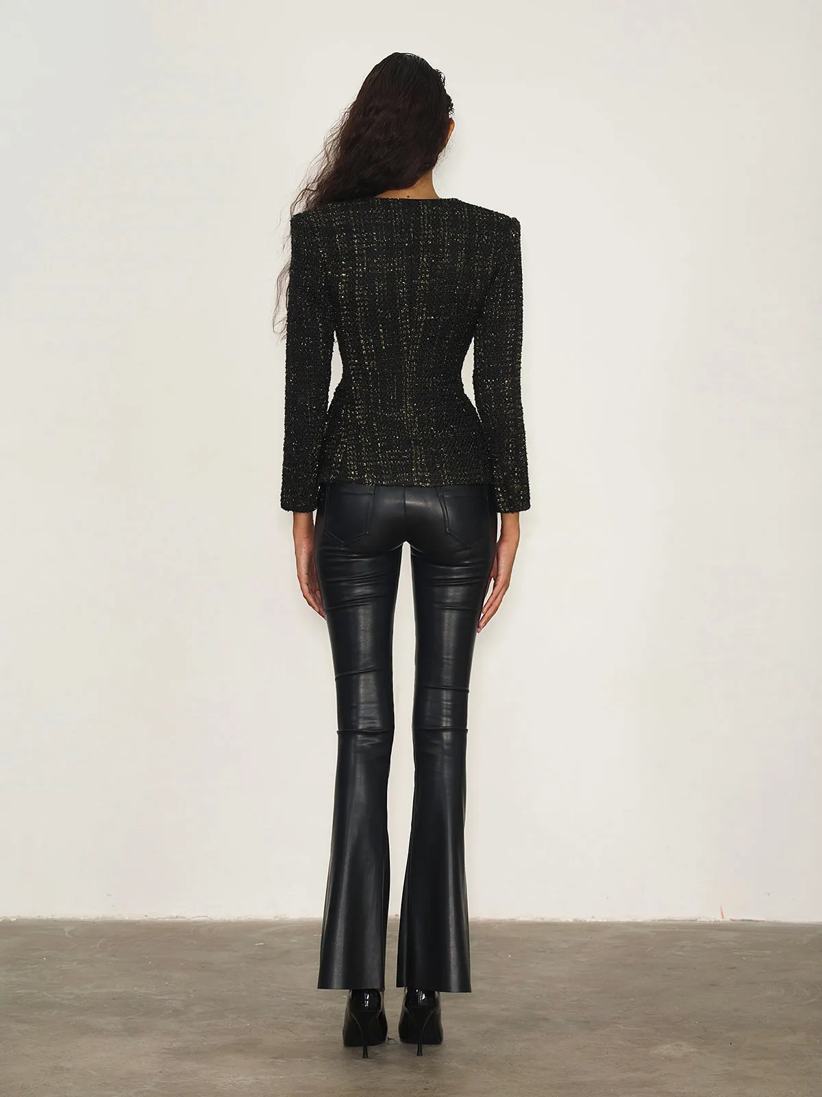 Tweed Metallic Button Jacket sold by COMMENSE product image thumbnail 4