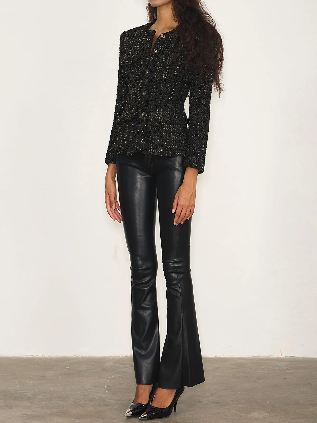 Tweed Metallic Button Jacket sold by COMMENSE product image thumbnail 3