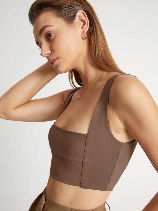 Square Neck Wide Strap Mini Tank Top sold by COMMENSE