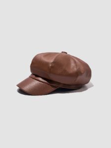 Vintage Faux Leather Cap sold by COMMENSE
