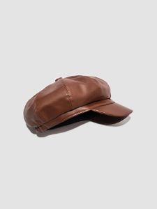 Vintage Faux Leather Cap sold by COMMENSE